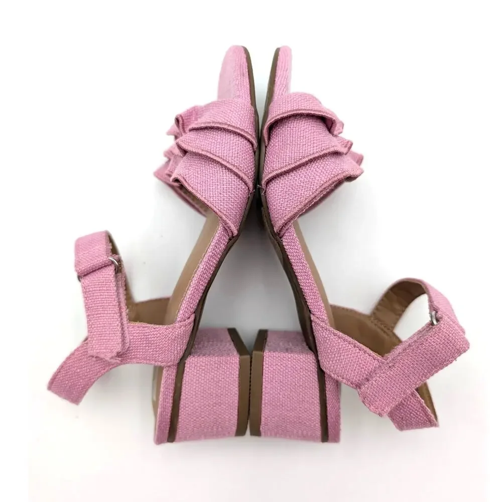 DV by Dolce Vita Govani Ruffle Sandals Open Toe Girls Pink Size US13